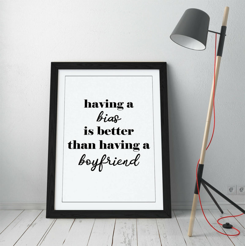 Framed Kpop Wall Art – Unique Kpop Quote on Matte Paper Poster with Woodgrain Frame