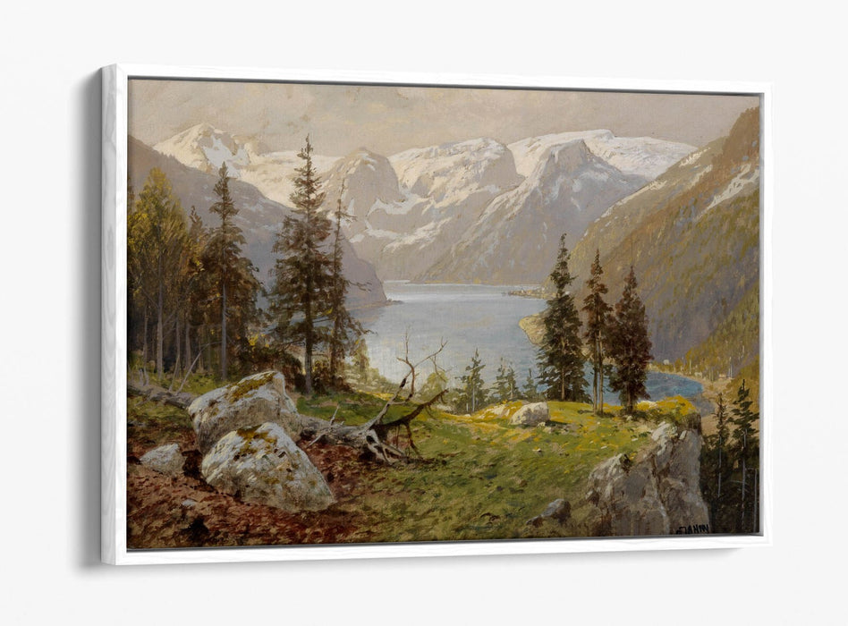 Canvas Wall Art - GEORG JANNY Hallstatt Lake Float Effect Canvas Print