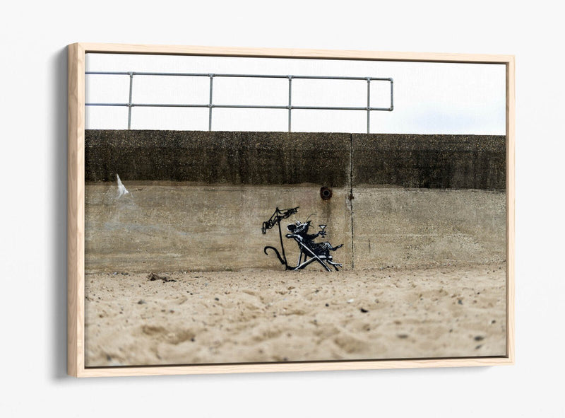 Banksy Graffiti Canvas - Float Effect Canvas Wall Art Print With Vibrant Color
