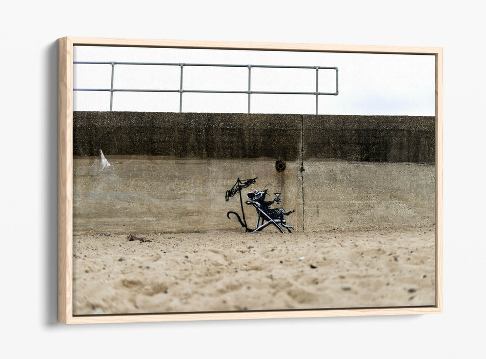 Banksy Graffiti Canvas - Float Effect Canvas Wall Art Print With Vibrant Color