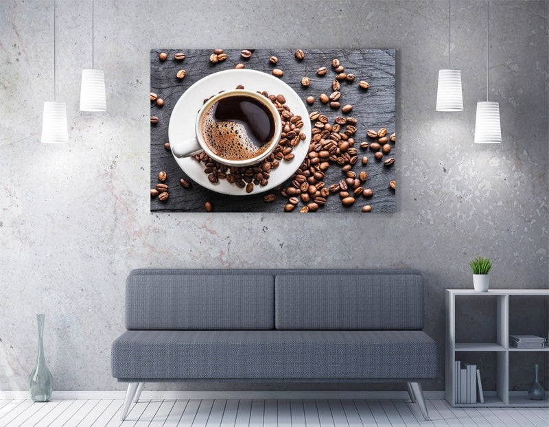 Coffee Canvas Wall Art – Handmade Canvas Coffee Cup Print | Kitchen Wall Decor