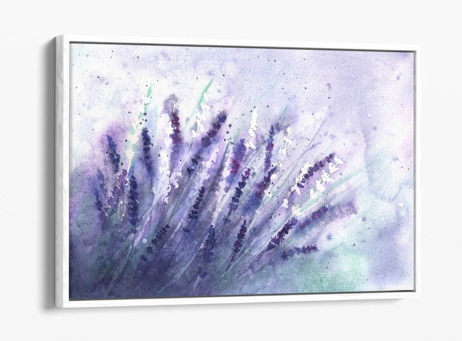 Lavender Canvas Wall Art – Watercolour Flower Print | Float Effect Canvas, Ready To Hang