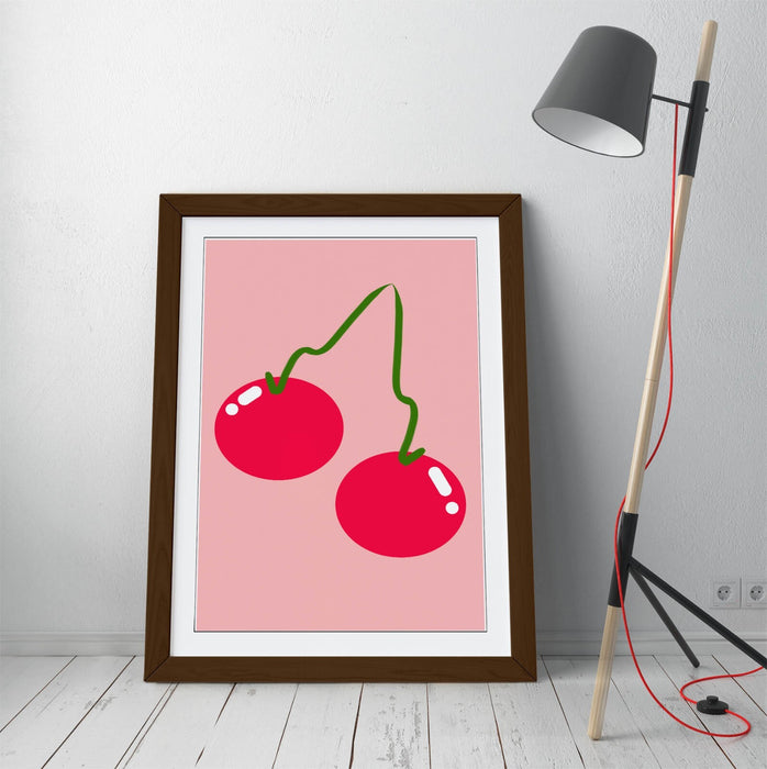 CHERRIES TRENDY MINIMALIST DECOR -FRAMED WALL ART PICTURE PRINT ARTWORK