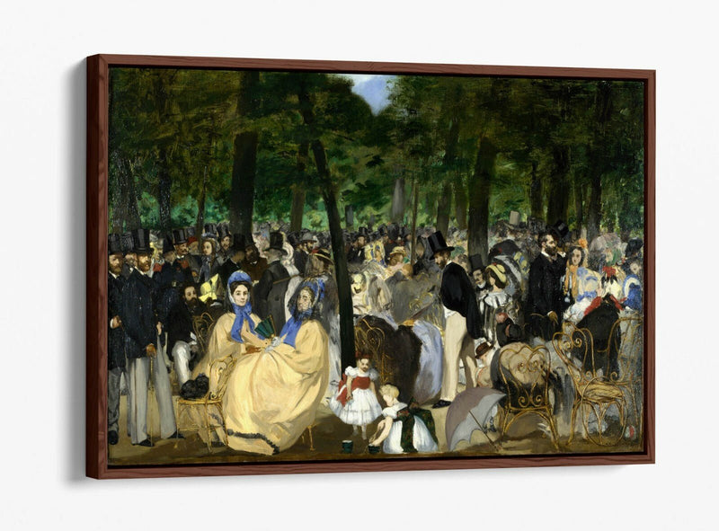 Float Effect Canvas Art – Edouard Manet Music In The Tuileries Premium Print With MDF Frame