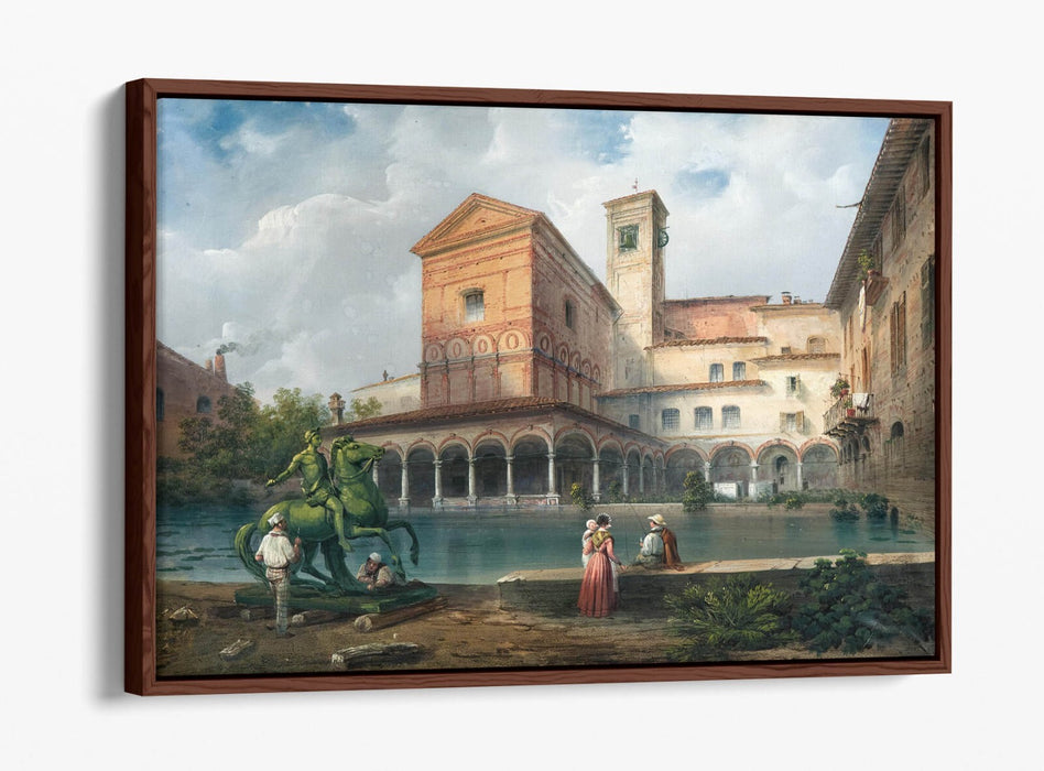 CARLO BOSSOLI, SANTA MARIA OF FONTANAS CHURCH -FLOAT EFFECT CANVAS ART PRINT