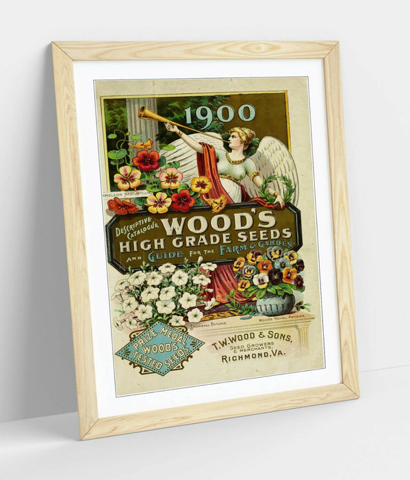 QUIRKY VINTAGE SEEDS ADVERTISEMENT ART POSTER -FRAMED WALL ART PICTURE PRINT