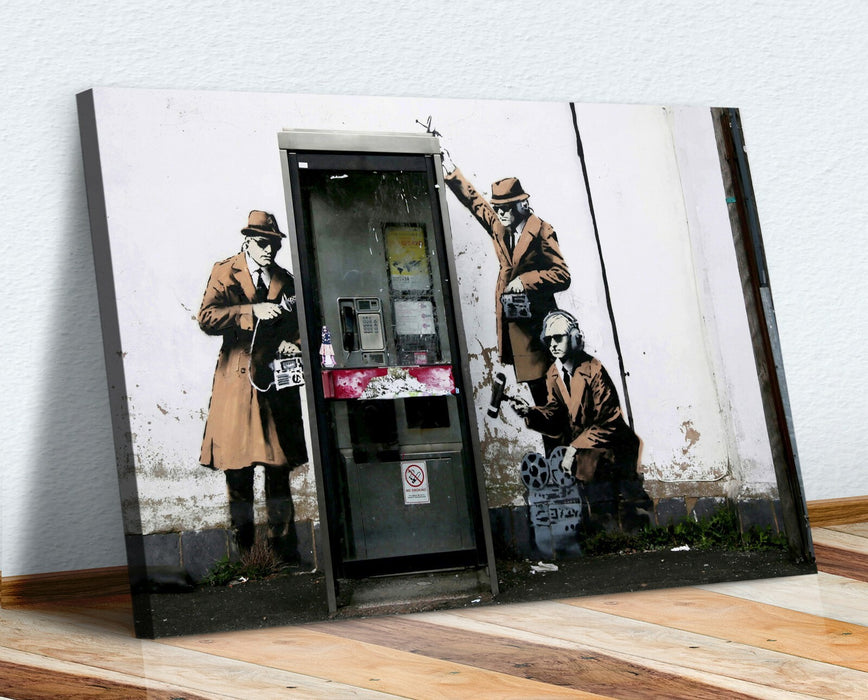 BANKSY CANVAS STREET WALL ART PRINT GRAFFITI ARTWORK  SPIES