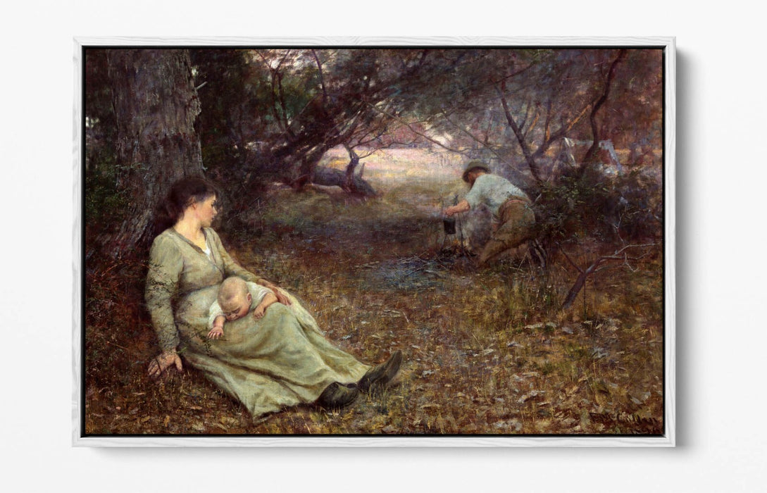FREDERICK MC CUBBIN, ON THE WALLABY TRACK -FLOAT EFFECT CANVAS WALL ART PRINT