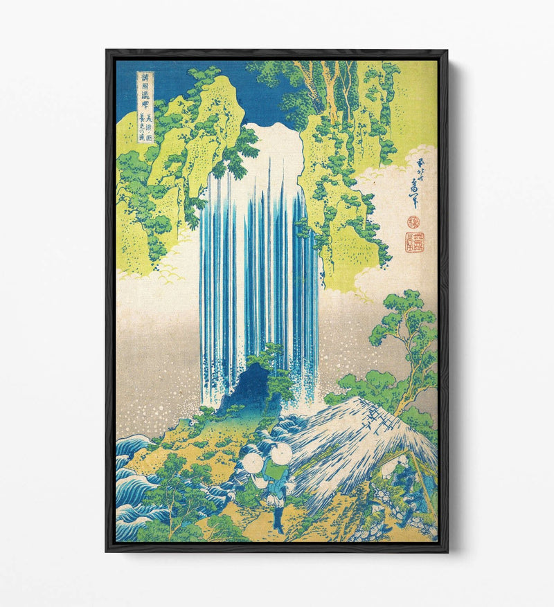 Canvas Wall Art – Hokusai Waterfall Print | Premium Float Effect, Vibrant Colours