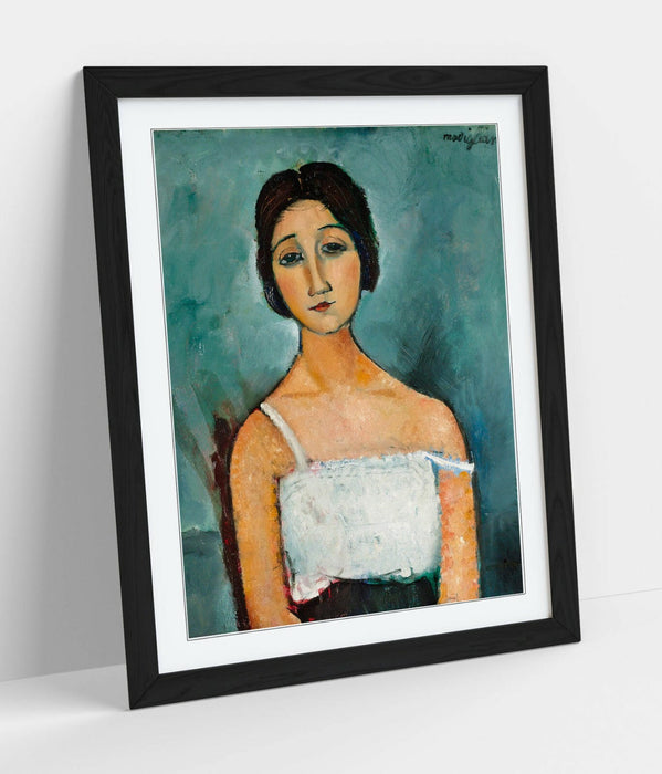 Framed Wall Art Featuring Amedeo Modigliani - Handmade Wall Decor With Wood Grain Frame
