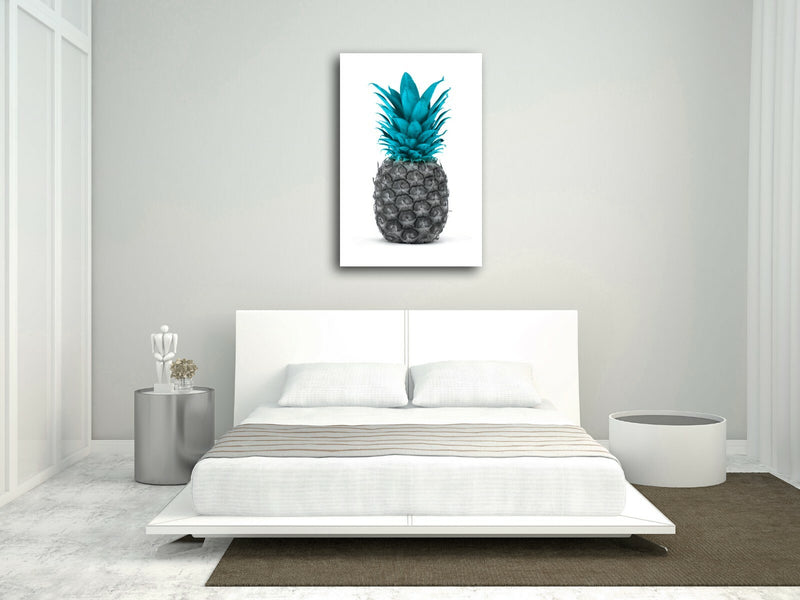 Pineapple Canvas Wall Art – Black White Pineapple Print on Premium Satin Finish Canvas