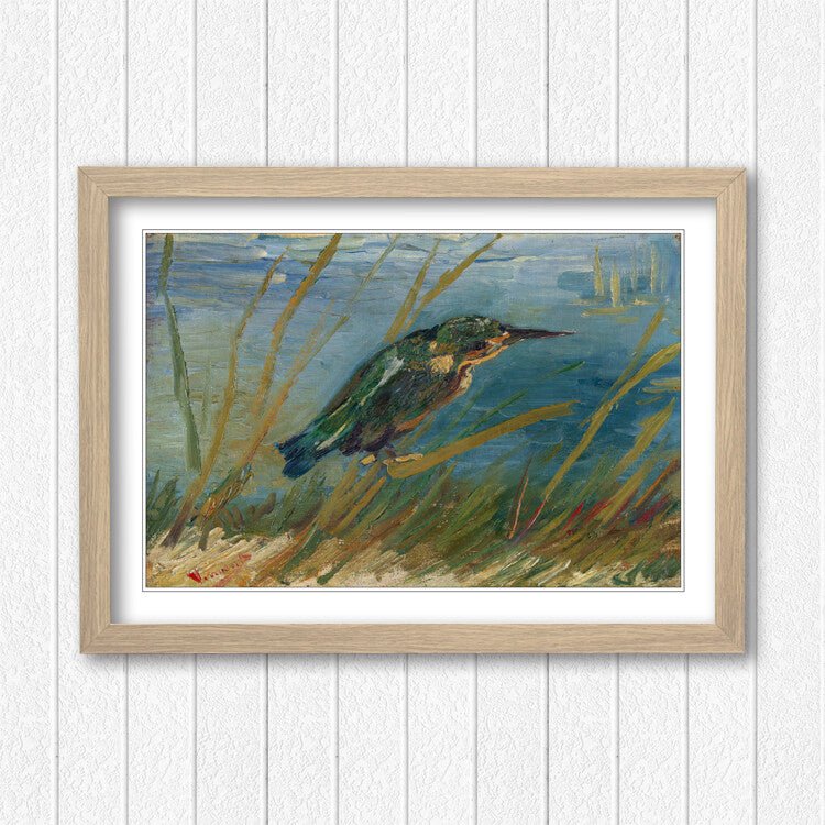 Van Gogh Framed Wall Art – Kingfisher Bird Print on Matte Paper Poster
