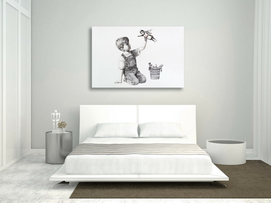 BANKSY GAME CHANGER SUPER NURSE CANVAS WALL ART PRINT ARTWORK GRAFFITI  LND