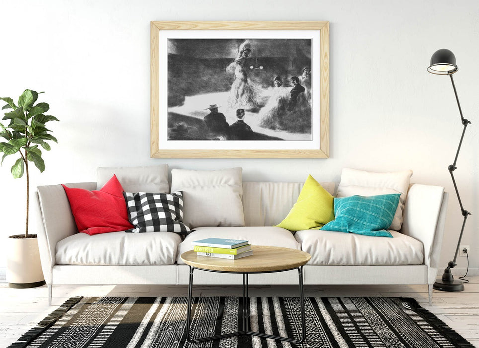 Framed Wall Art - Spanish Dancer Poster Handmade Print With Woodgrain Frame