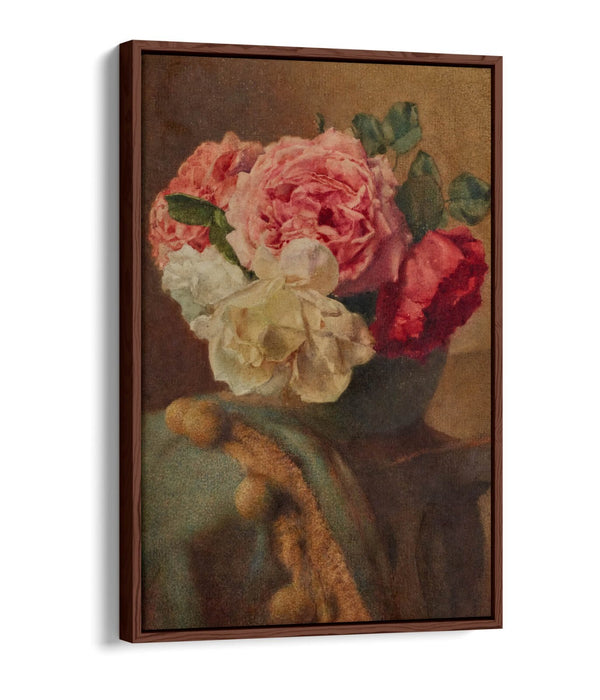 Float Effect Canvas Art - William John Wainwright Roses Floral Print on Premium Frame