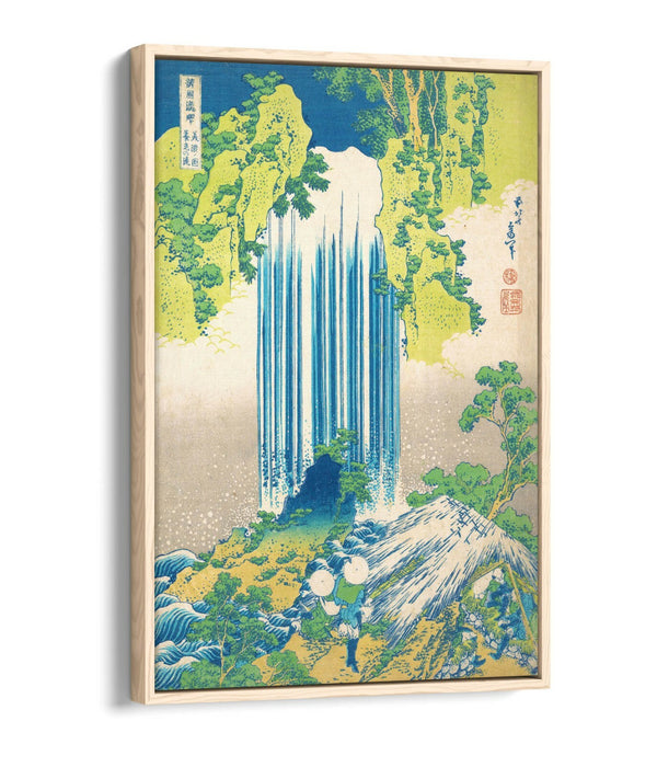 Canvas Wall Art – Hokusai Waterfall Print | Premium Float Effect, Vibrant Colours