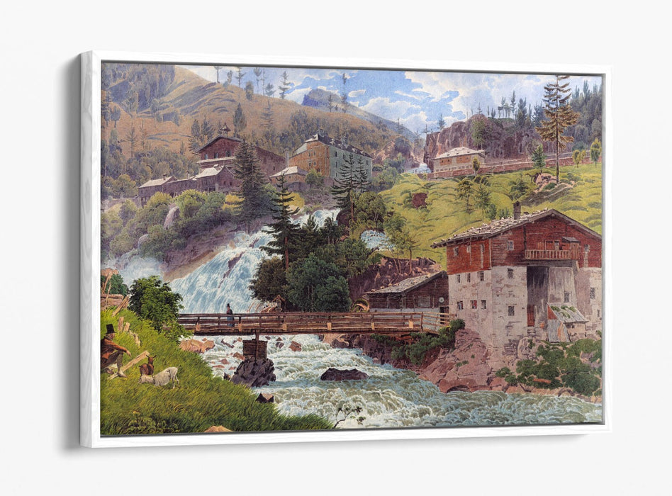 JAKOB ALT, VIEW OF BAD GASTEIN -FLOAT EFFECT CANVAS WALL ART PIC PRINT