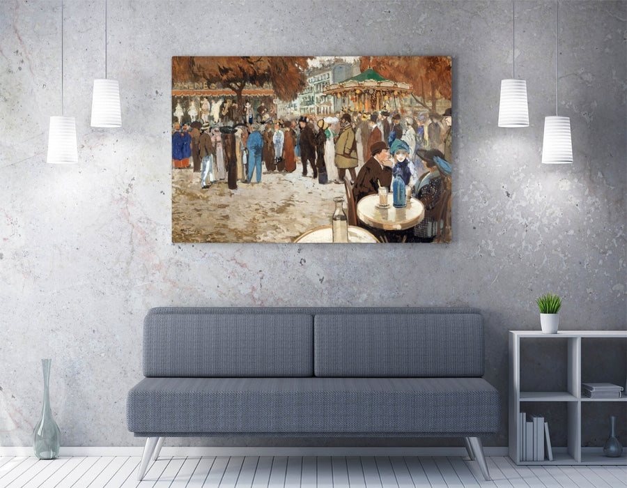 Canvas Wall Art – Louis Abel-Truchet Funfair Boulevard Art Print With Scratch Resistant Finish