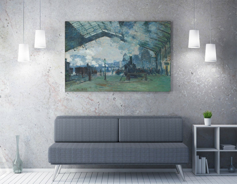 Monet Canvas Wall Art – Arrival Of The Normandy Train Handmade Canvas Print