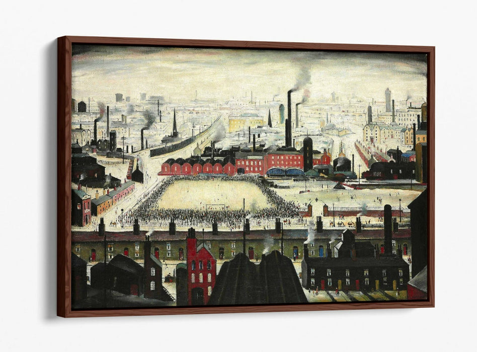 LOWRY THE FOOTBALL MATCH -FLOAT EFFECT CANVAS WALL ART PIC PRINT GRAFFITI- GREEN
