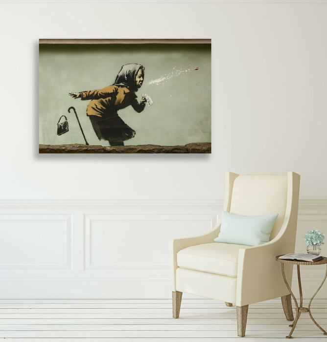 BANKSY ACHOO SNEEZE CANVAS STREET WALL ART GRAFFITI PRINT ARTWORK -  NEW