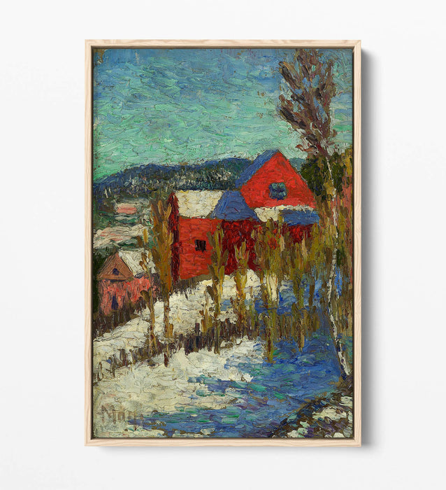 Canvas Wall Art – KONRAD MAGI Landscape With Houses | Float Effect Canvas Print