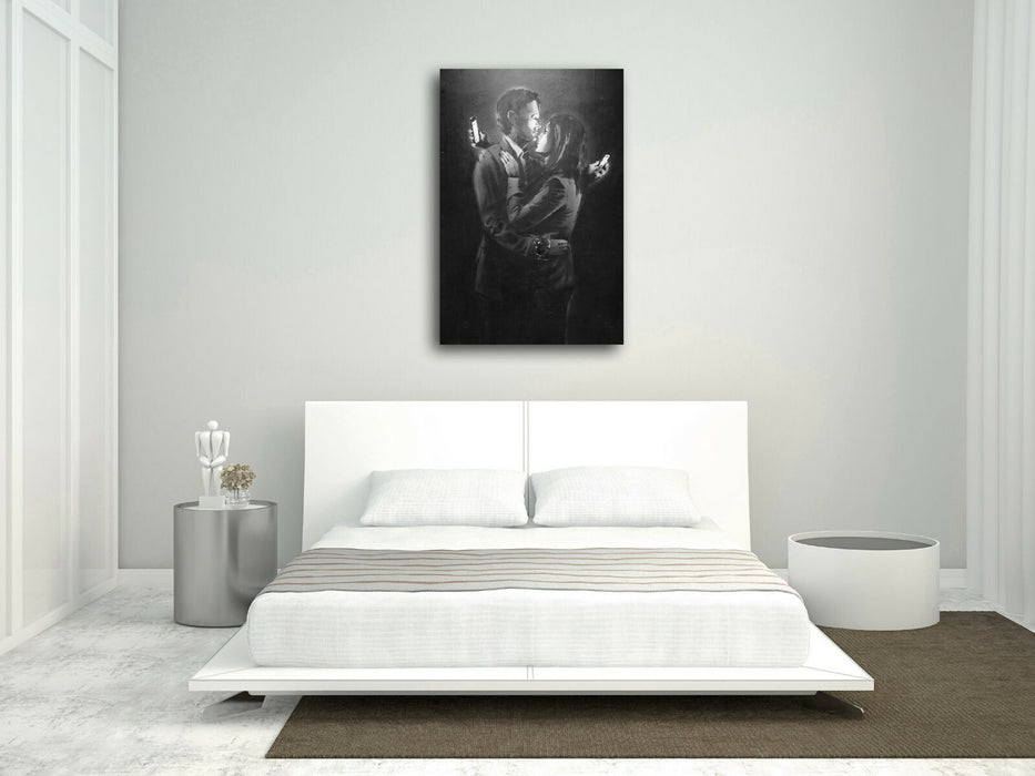 MOBILE LOVERS PORTRAIT -  CANVAS STREET WALL ART PRINT ARTWORK BANKSY STYLE