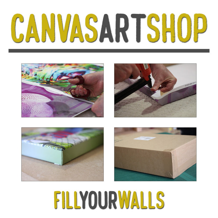 Canvas Wall Art - Baby Alpaca Geometric Print | Black White Mustard Yellow Decor