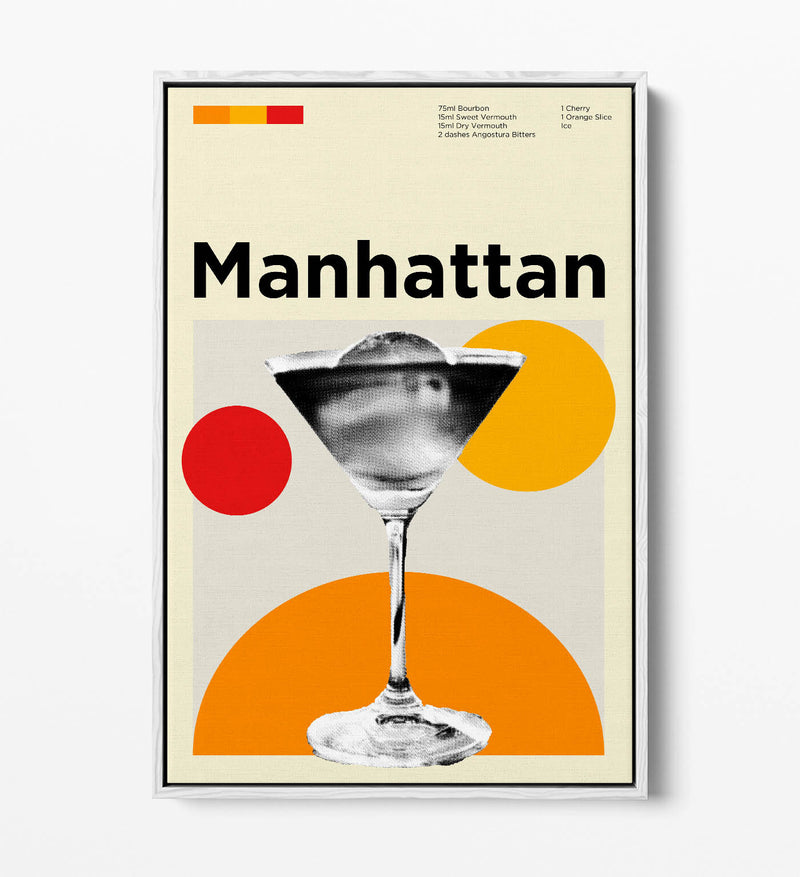 Canvas Wall Art | Funky Cocktail Poster - Float Effect Handmade Canvas Print