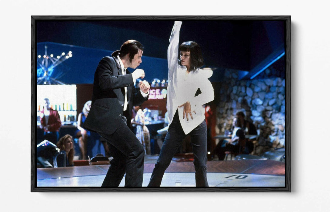 Pulp Fiction Canvas Art - Iconic Dance Scene Movie Wall Art | Handmade UK Float Frame
