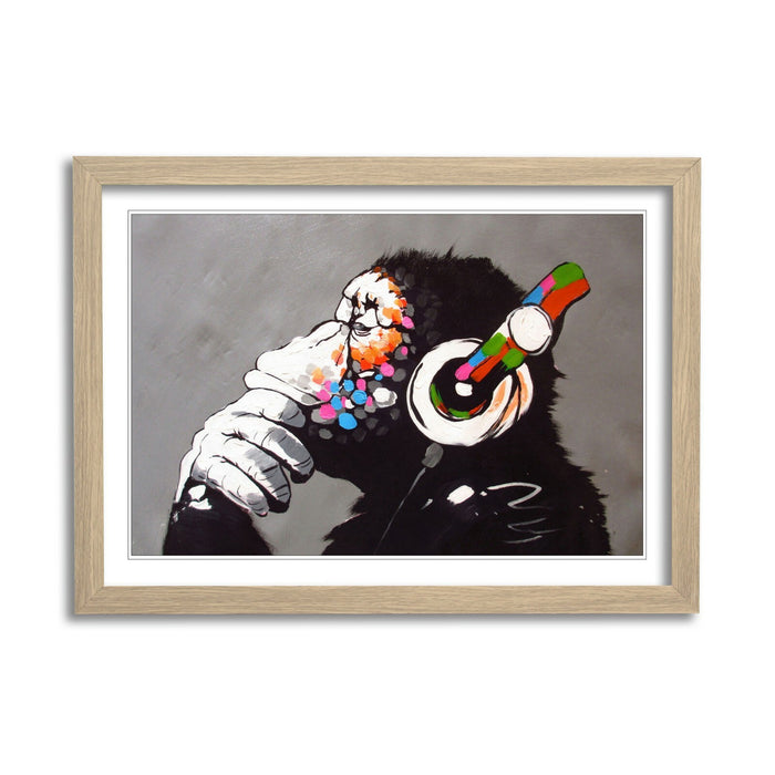 MONKEY DJ BANKSY STREET ART FRAMED POSTER PICTURE PRINT ARTWORK -  GORILLA