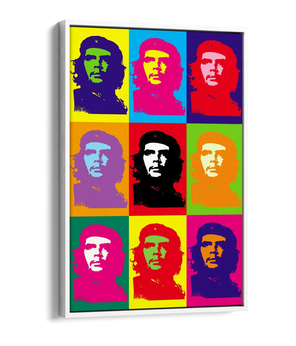 CHE GUEVARA COLOURFUL POP ART -FLOAT EFFECT CANVAS WALL ART PRINT