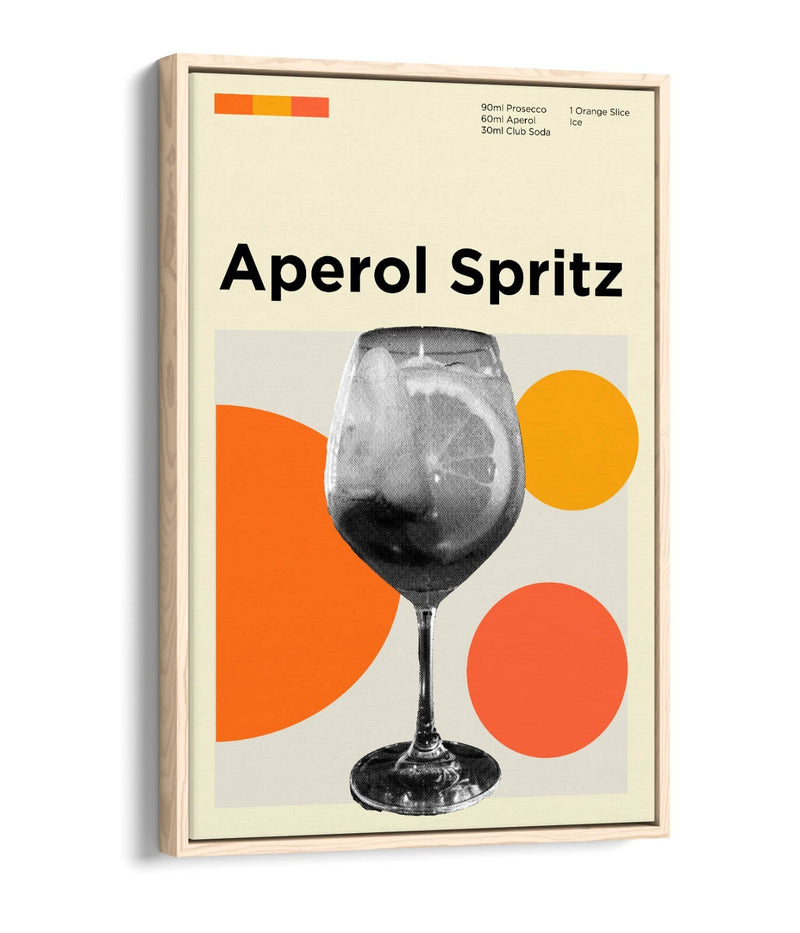 Aperol Spritz Poster - Funky Float Effect Canvas Wall Art | Handmade UK