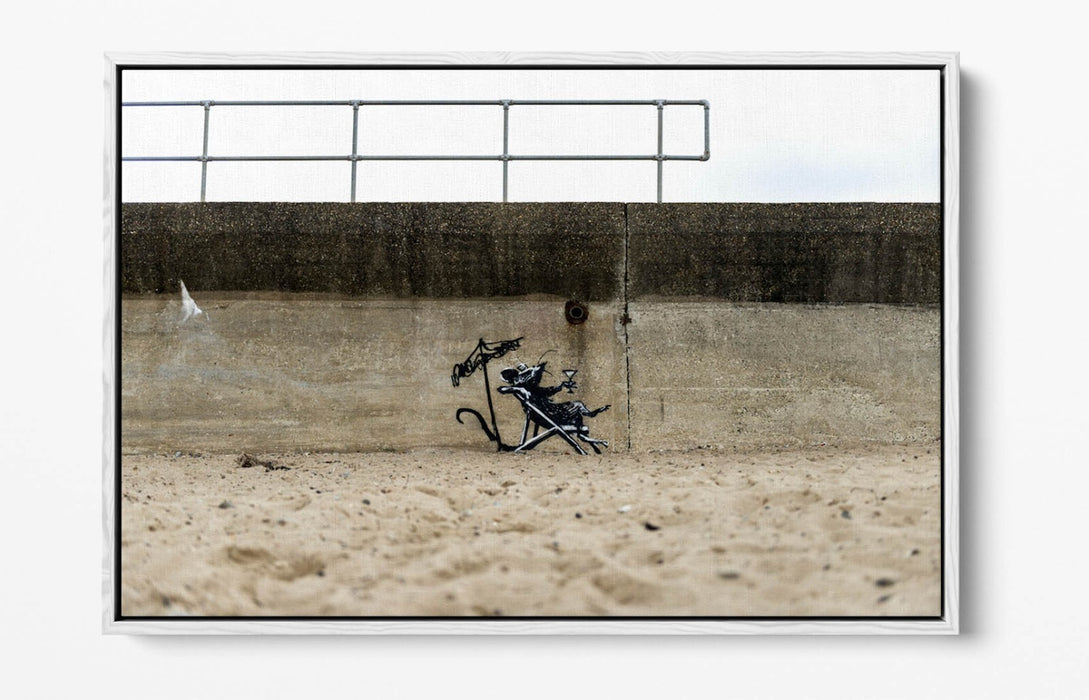 Banksy Graffiti Canvas - Float Effect Canvas Wall Art Print With Vibrant Color