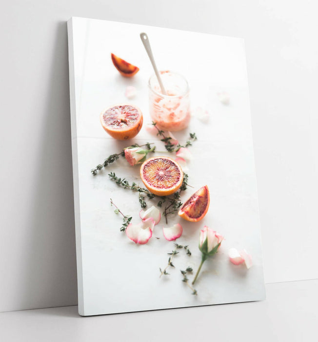 Blood Orange Canvas Art - Vibrant Kitchen Wall Decor | Handmade Satin Finish Print