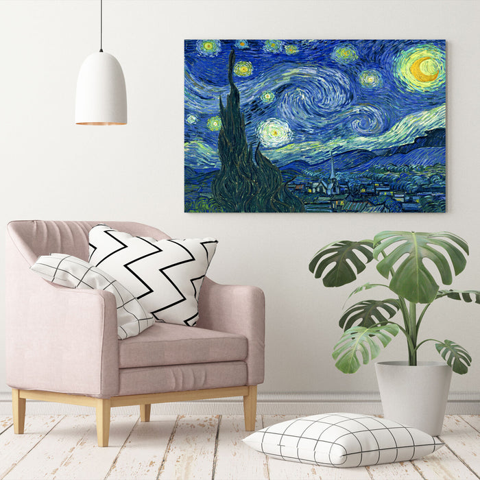 Van gogh Starry Night CANVAS WALL ART ARTWORK 30MM DEEP FRAMED PRINT Bedroom