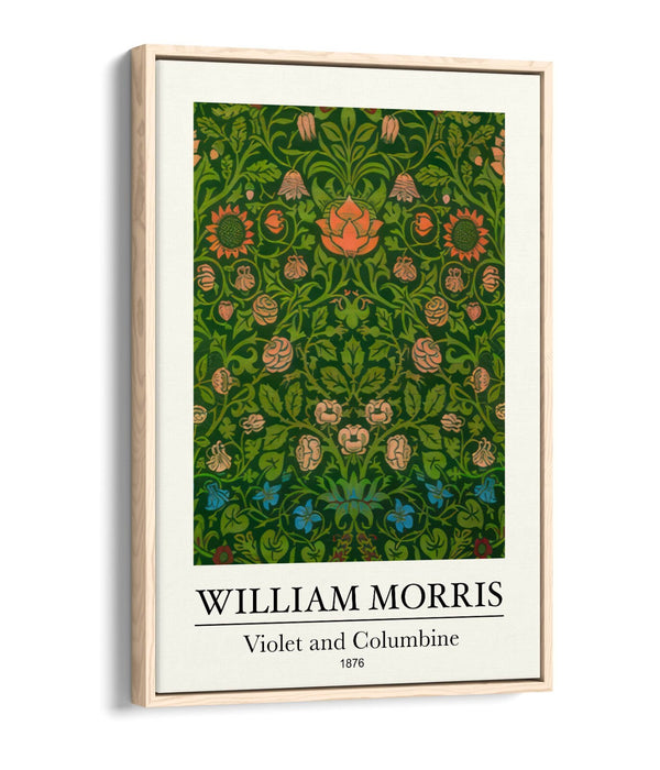 Floral Canvas Art Print – William Morris Botanical Canvas Wall Art With Premium Float Frame