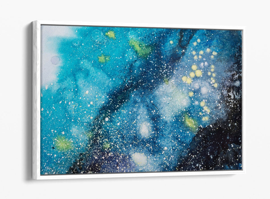 Blue Canvas Wall Art - Abstract Canvas Print With Float Effect Frame, Vibrant Artwork