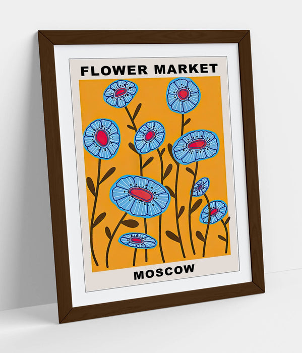 Flower Market Poster - Framed Wall Art Print | Handmade UK Floral Decor
