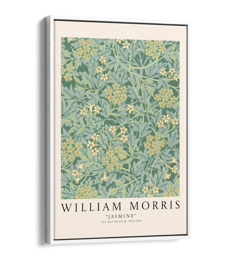 Floral Canvas Art - William Morris Jasmine Botanical Wall Art With Premium Float Frame