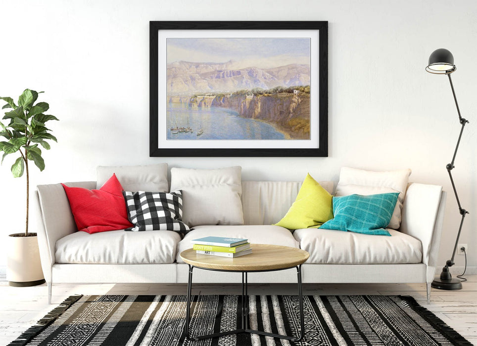 Framed Wall Art - John Brett Painting Near Sorrento | Handmade UK Woodgrain Frame