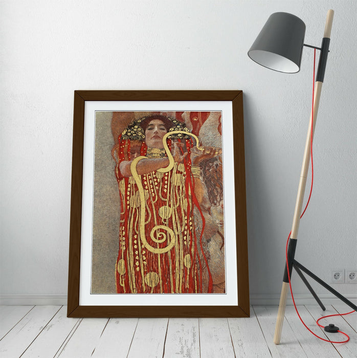 KLIMT HYGIEIA GODDESS OF HEALTH -ART FRAMED POSTER PICTURE PRINT ARTWORK- GOLD