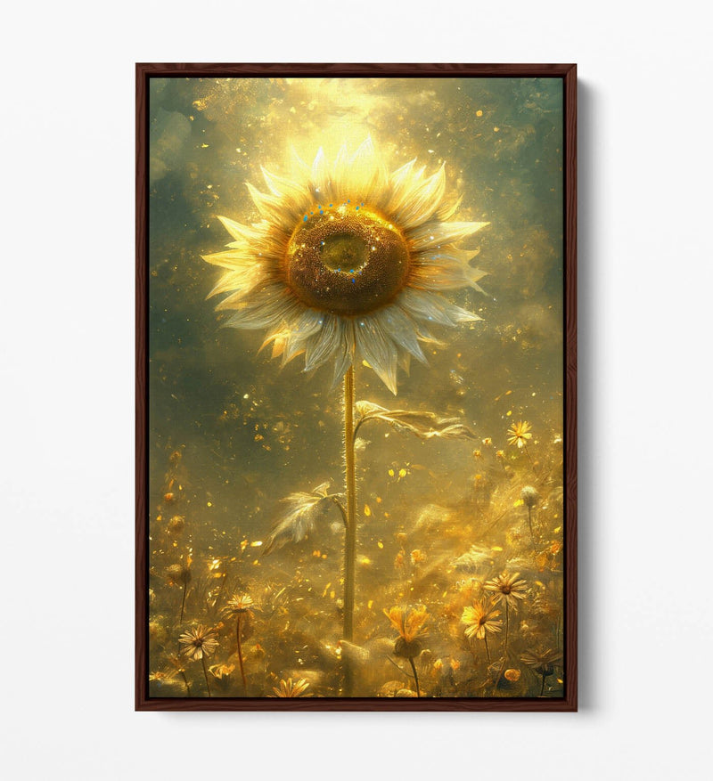 Float Effect Canvas Art – Sunflower Underwater Wall Decor With Premium Varnish Finish