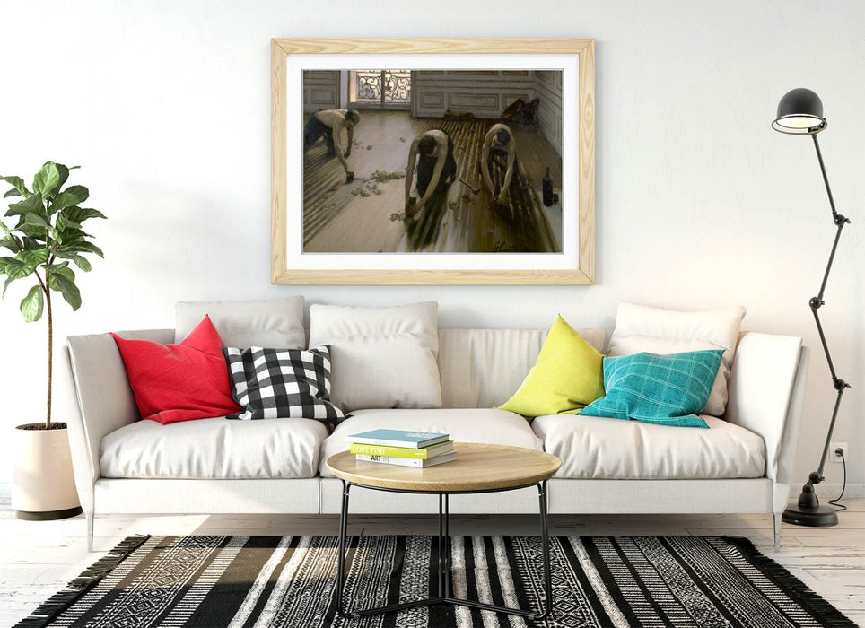 Framed Wall Art - Gustave Caillebotte Floor Scrapers Painting, Matte Paper Print