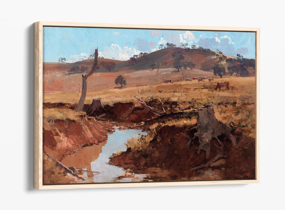 Canvas Wall Art - Arthur Streeton The Creek | Float Effect Canvas Print With Premium Frame