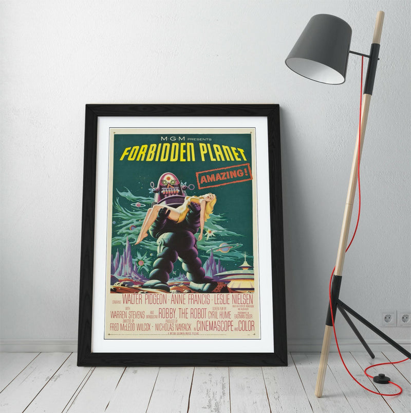 Vintage Sci Fi Poster - Handmade Framed Wall Art | Forbidden Planet Art Print