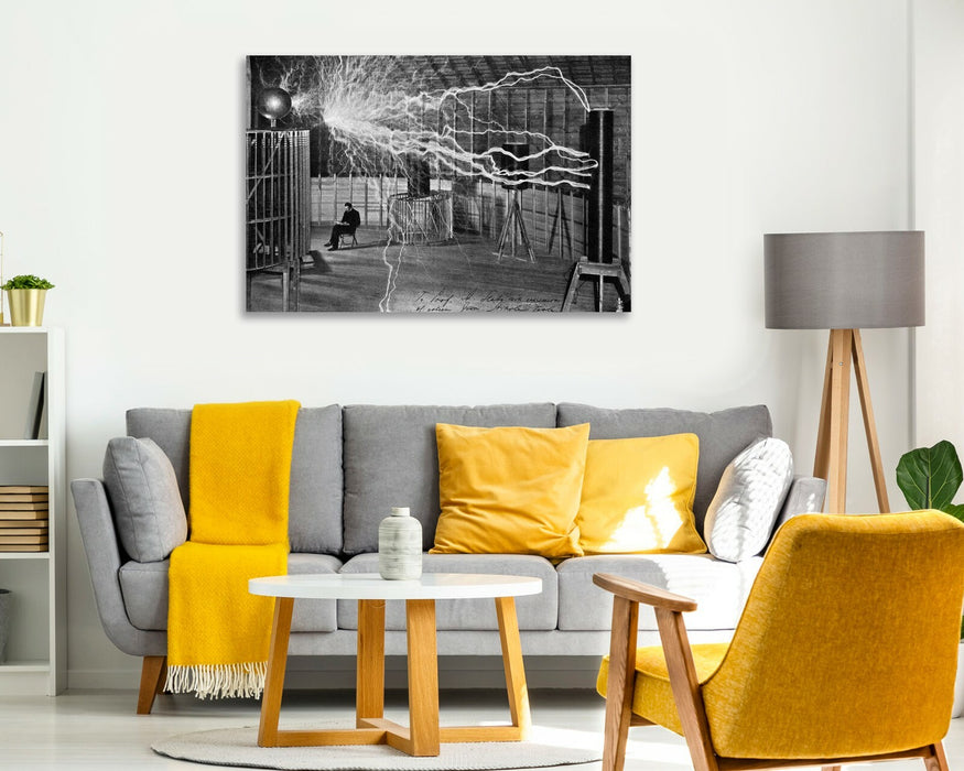 Canvas Wall Art – Vintage Nikola Tesla Faraday Cage Framed Print 30mm Deep