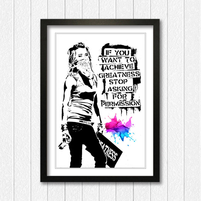 Banksy Framed Poster – Urban Art Decoration | Matte Paper Print | 4 Sizes