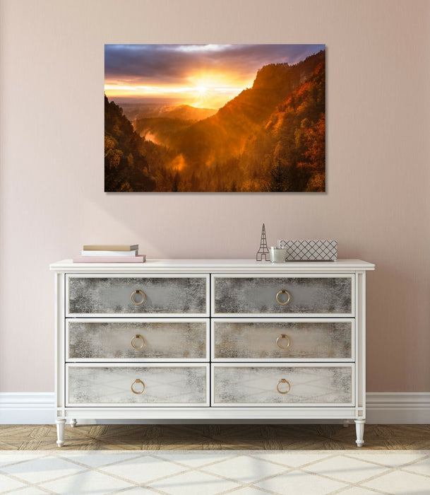Canvas Wall Art - Mountain Canvas Print With Deep Frame, Handmade Artwork