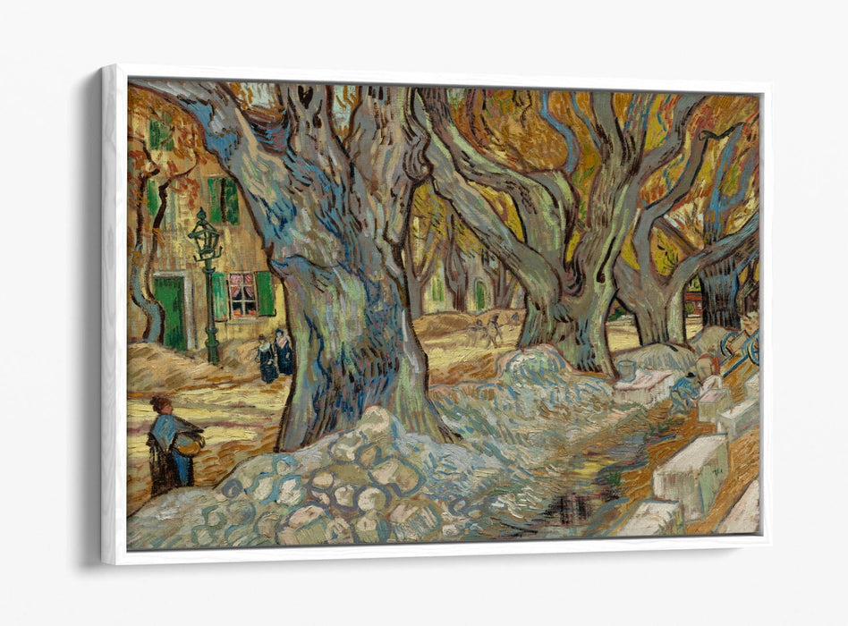 VINCENT VAN GOGH, THE LARGE PLANE TREES -FLOAT EFFECT CANVAS WALL ART PRINT